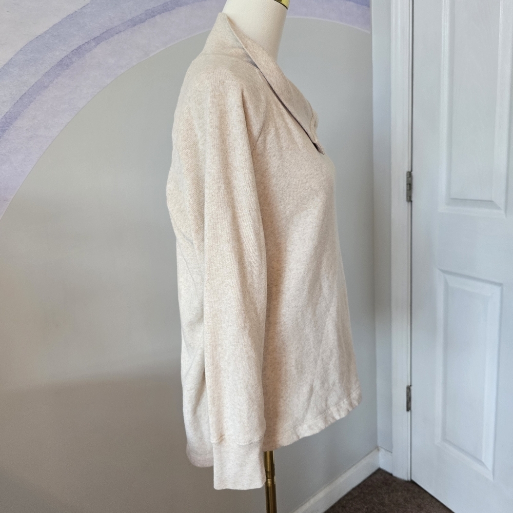 J. Crew | Small | Beige Button Neck Collar Pullover Sweater - Picture 6 of 11